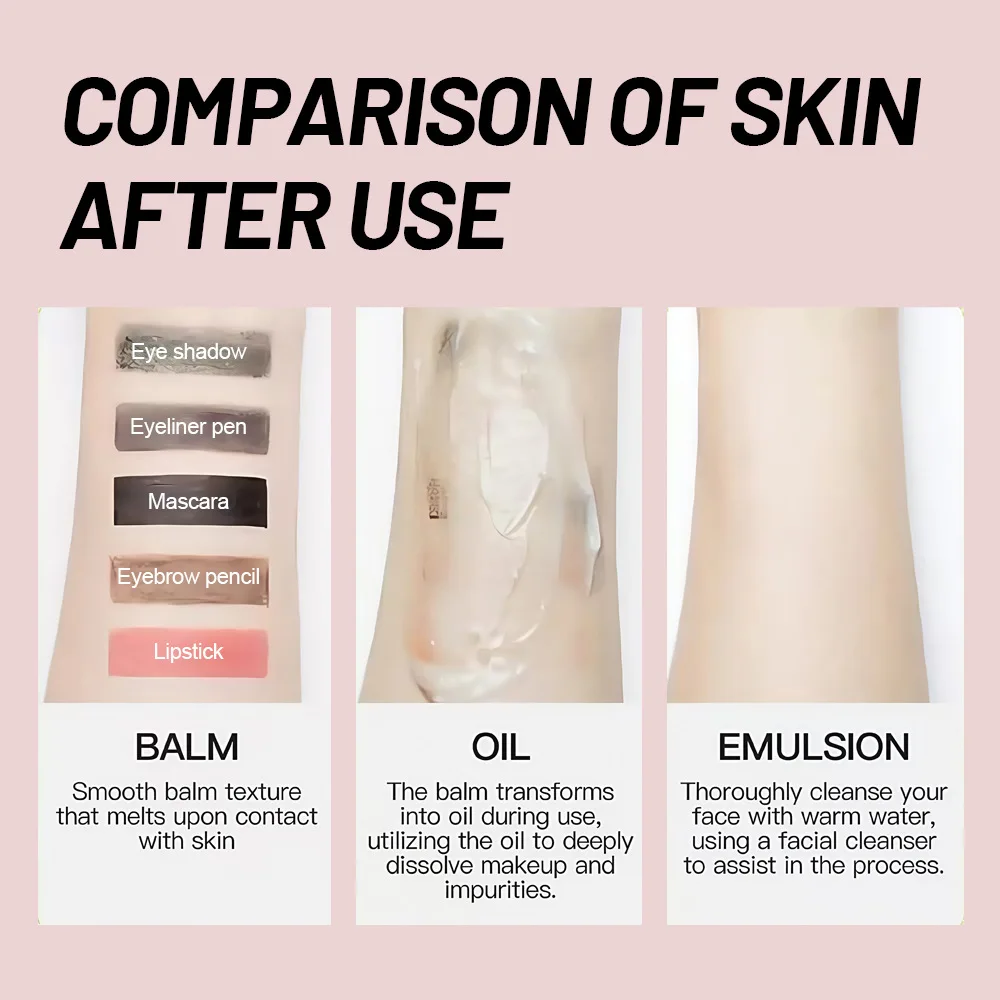 بلسم تنظيف الفاكهة مزيل المكياج مع مستخلصات طبيعية لطيف على العينين والشفاه التطهير العميق لا بقايا للبشرة الحساسة