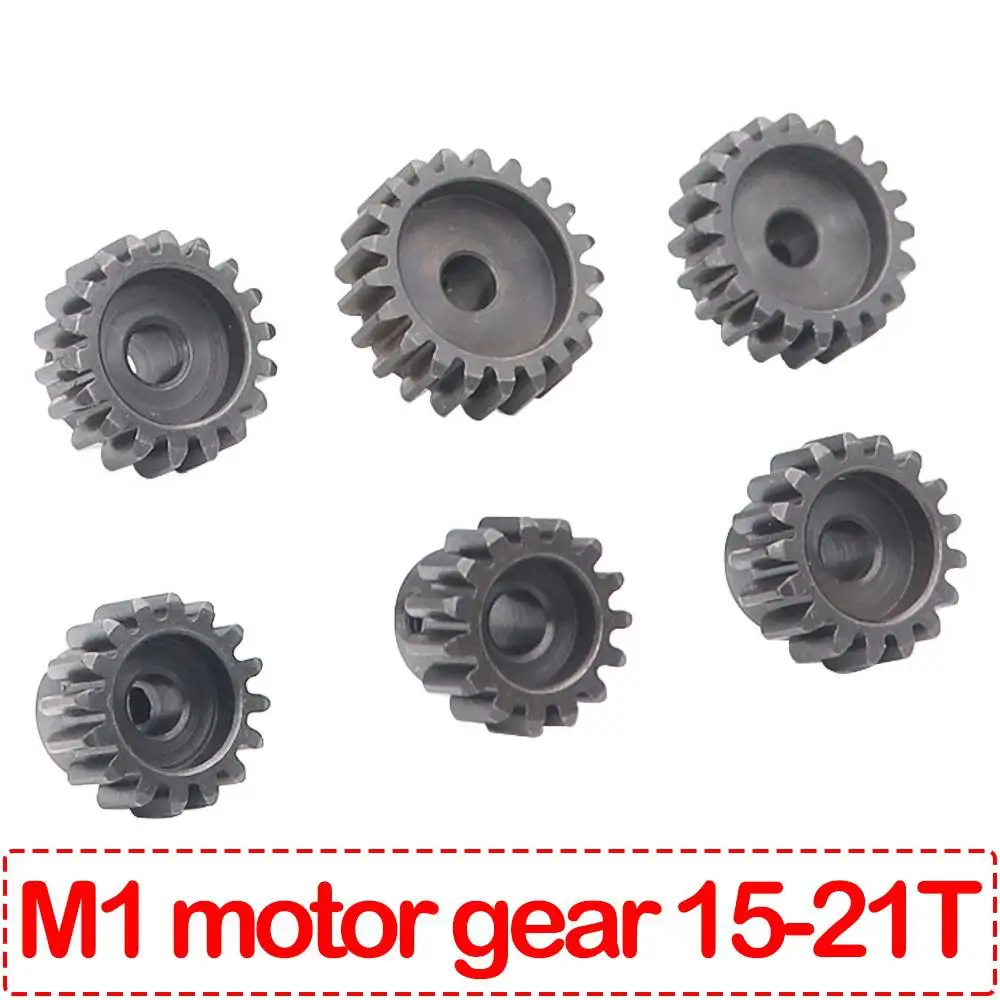 M1 5mm 15T 16T 17T 18T 20T 21T Black steel metal Pinion Motor Gear For 1/8 Rc Model Car Motor