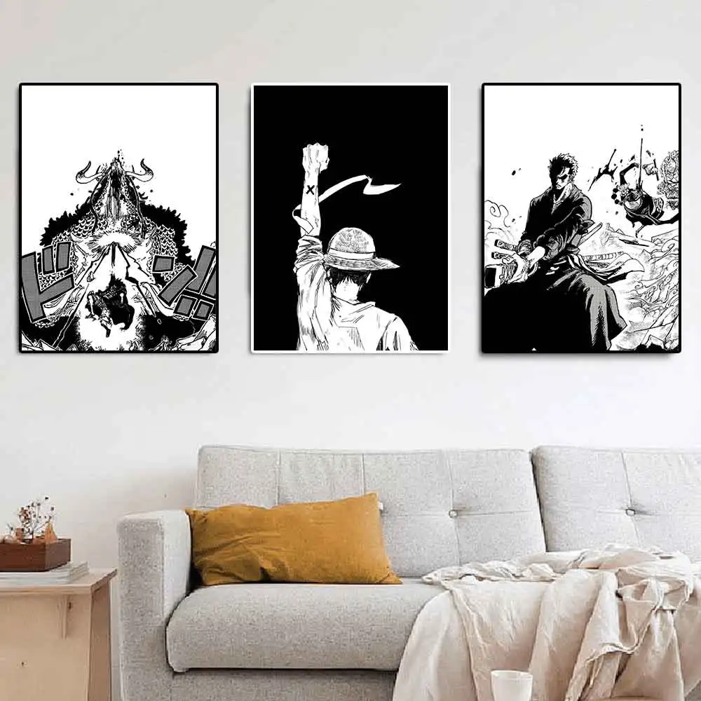 

Classic Japanese Anime Portrait Canvas Painting Abstract Comic Character Poster Nursery Wall Art Mural Living Room Home Decor