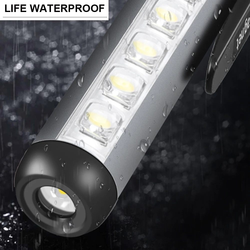 Powerful Led Flashlight 2 in 1 LED Built in Battery Shot Long Smart Type-c Rechargeable Flash Light Mini Torch Lamp For Camping