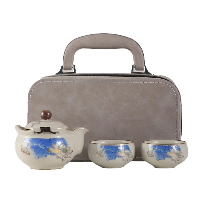 

Travel tea set Outdoor camping Portable ceramic pot