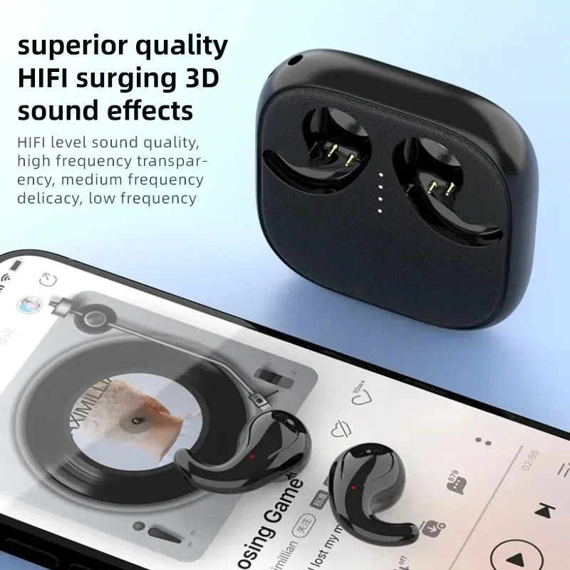 New Wireless Earbuds Sleek Lightweight USB-C TWS In-ear Headphones Charging Comfortable Fit Sleepy Mini Earbuds For Player Music image 4