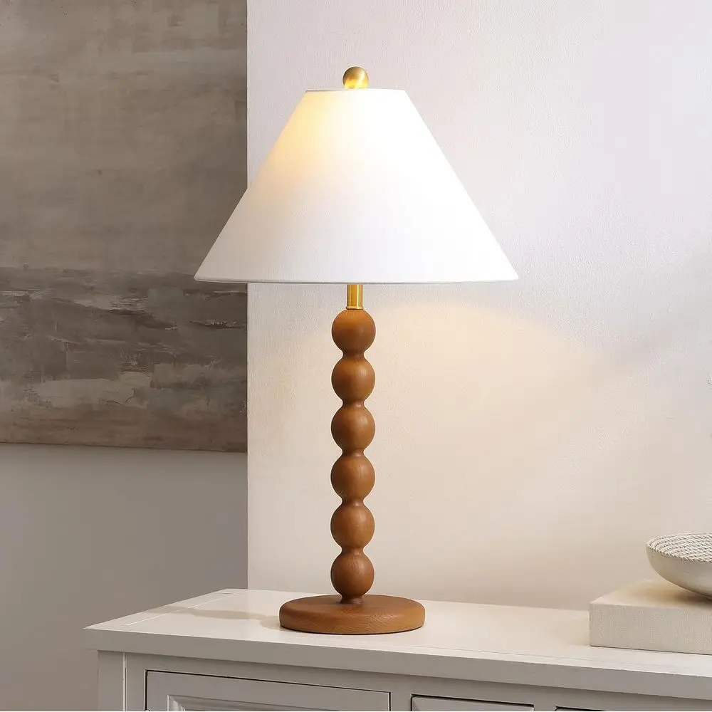 Natural Brown Resin Stacked Ball Table Lamp, 27-inch, LED Bulb Included, Suitable for Bedroom, Living Room, Home Office, Desk, N view 2