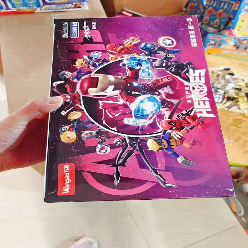 Blocs de construction de poche non répétables, 12 pièces, jouets Iron Man Venom Wolverine, figurines d'action, modèle assemblé, jouets cadeaux