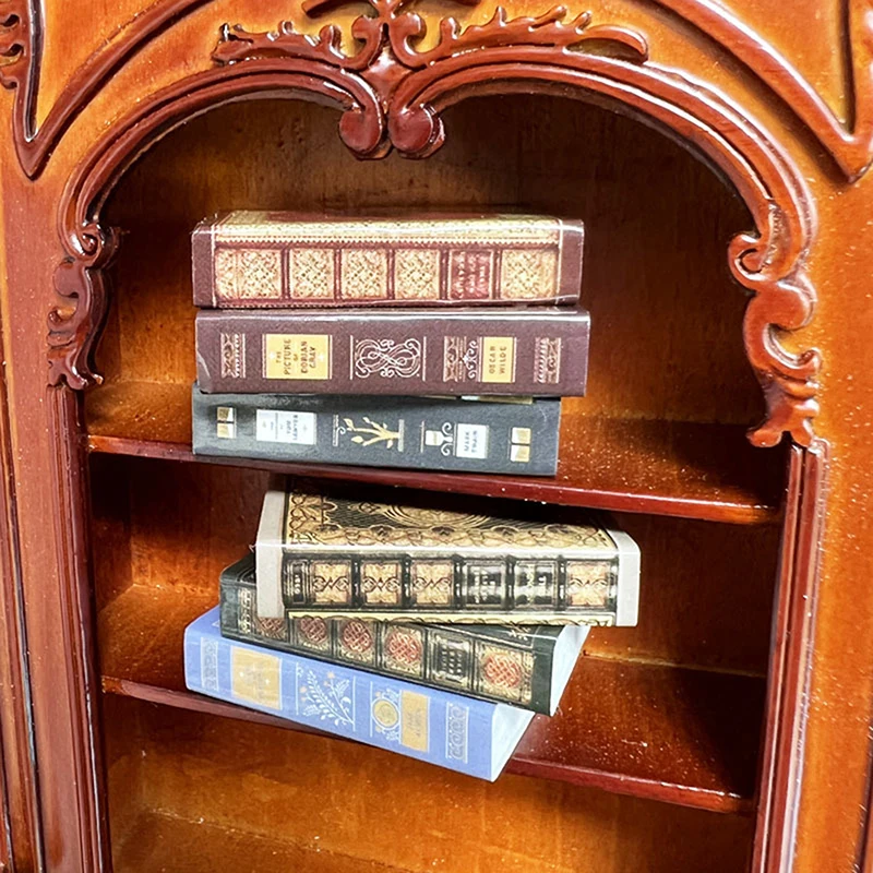 6 Teile/satz Puppenhaus Mini Klassische Bücher 1:12 Miniatur Retro Bücher Kann Flip Seiten Modell Puppe Haus Studie Zimmer Szene Mini prop