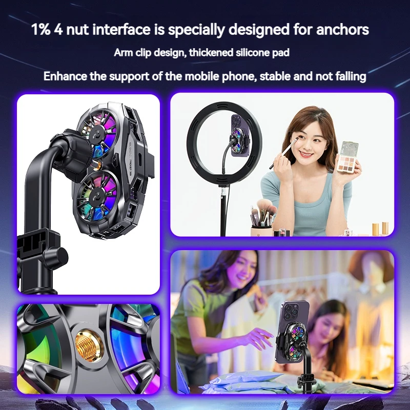 مشعاع تبريد الهاتف لأشباه الموصلات K19، شاشة عرض درجة الحرارة الرقمية، يعمل مع iPhone 16 15 Pro Max، Samsung لتبريد الألعاب #3