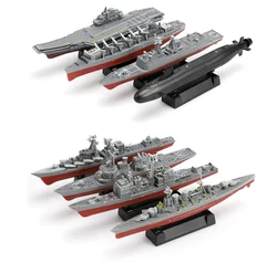 4D Plastic Assembly Warship Model Kits 1:1000 Scale 15cm Puzzle Military Toys For Children 8pcs/set
