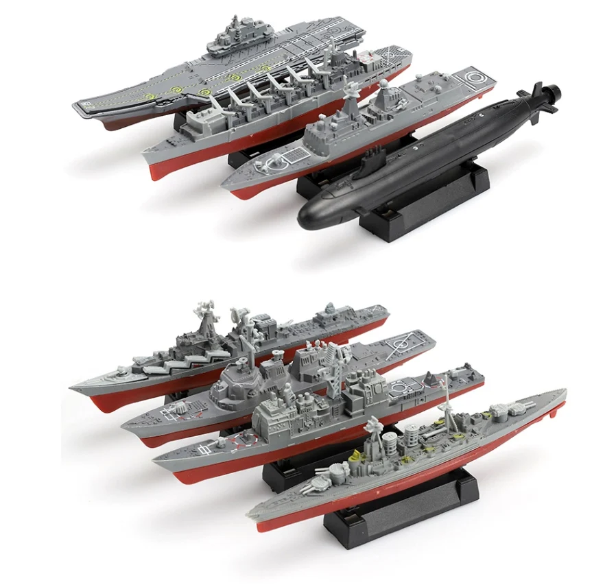 4D Plastic Assembly Warship Model Kits 1:1000 Scale 15cm Puzzle Military Toys For Children