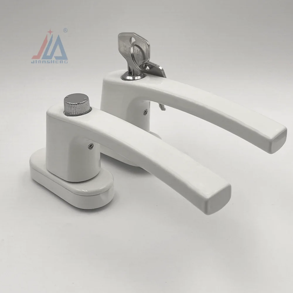 مقبض باب ونافذة من الألومنيوم قابل للقفل - مقبض أمان مزدوج الجوانب مع قفل أسطواني، جودة ممتازة