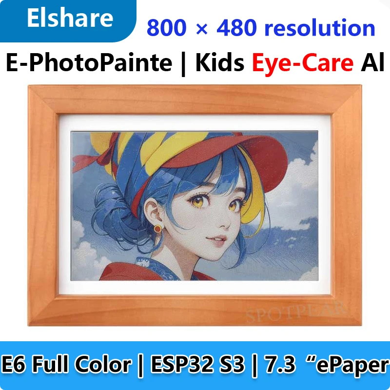 

ESP32-S3 AI E-Paper Ink Screen 7.3-inch E6 Full-Color Electronic PhotoPainter Frame For XiaozhiDeepsee