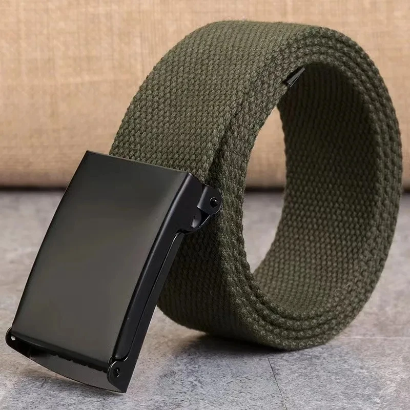 Nowy pasek męski Nowa moda Unisex Army Tactical Waist Belt Jeans Male Casual Luxury Canvas 3.8cm Webbing Waistband Ceinture Femme