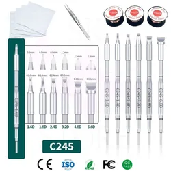 YIHUA Soldering Iron Tips C245 Flat Head Lead Free Heating Core Compatible With T245 Series Soldering Station Handle Solder Iron