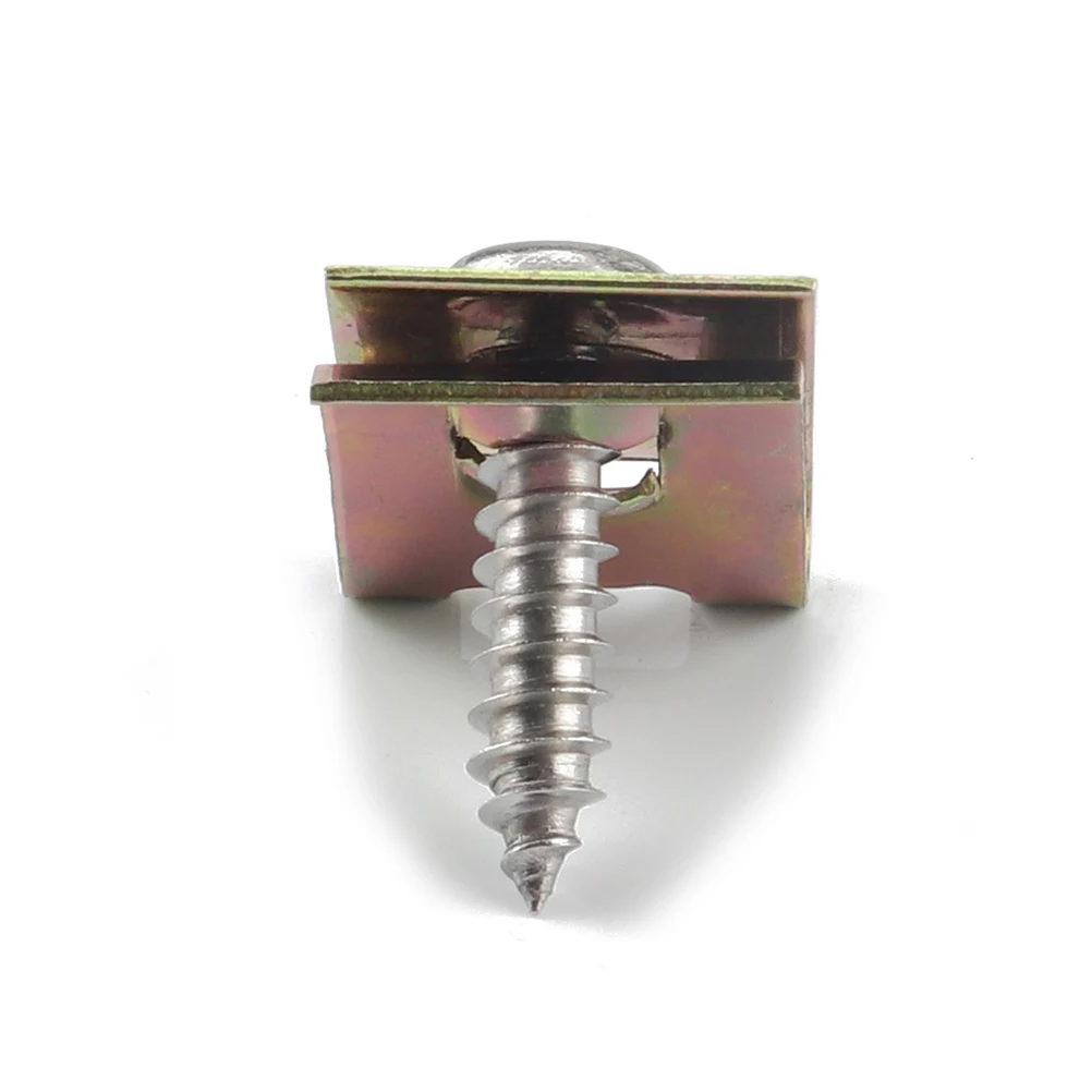 

480pcs U Nut Fastener Manganese Steel Spire U Clip Car Body Trim Panel Bumper Fixing Wire Cable Self Tapping Screws