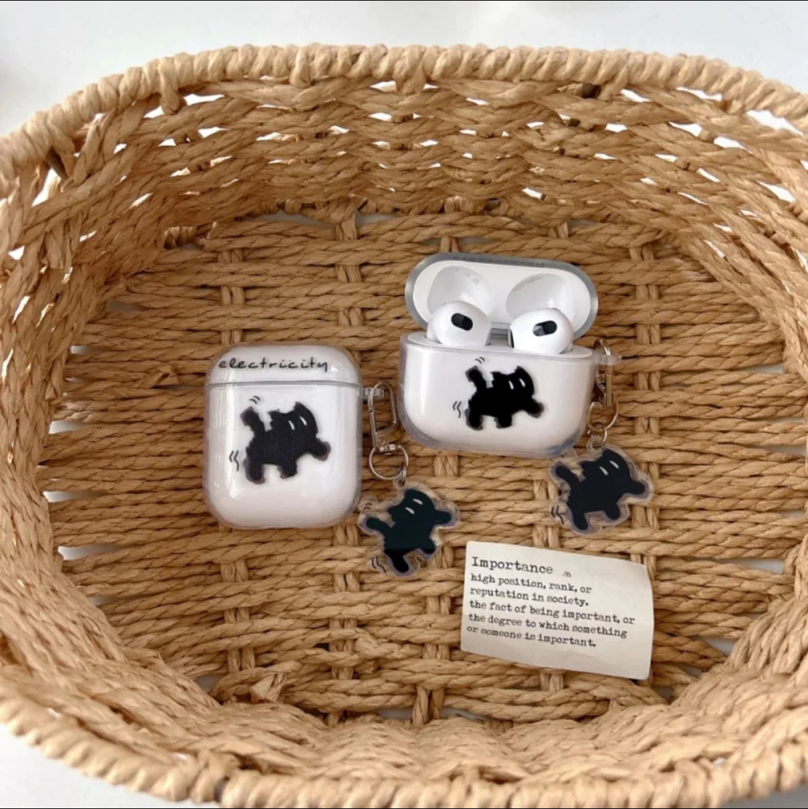 حافظة سماعة رأس كرتونية لأجهزة Apple Airpods 4 2 3 1 Pro2 3 غطاء لطيف سماعة لاسلكية تعمل بالبلوتوث غطاء حماية مع قلادة #6