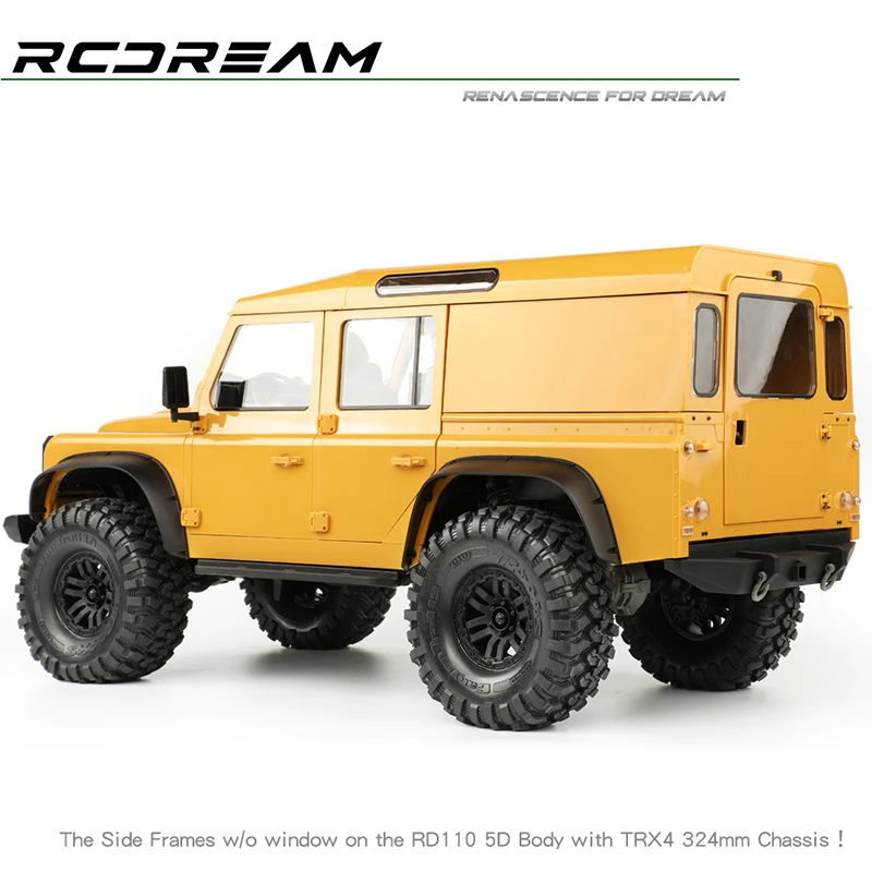 GRC RCDream 5 Doors Without Side Windows Side Frame Tail Glass for 1/10 RC Crawler Car TRX4 Defender Camel Cup RD110 Wago