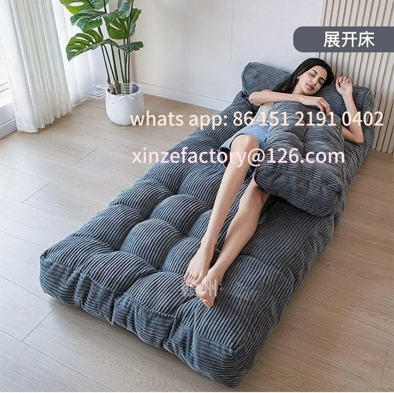 

Customizable Vacuum Fabric Bed Minimalist Modern Home Living Room Lazy Sofa Removable Washable Folding