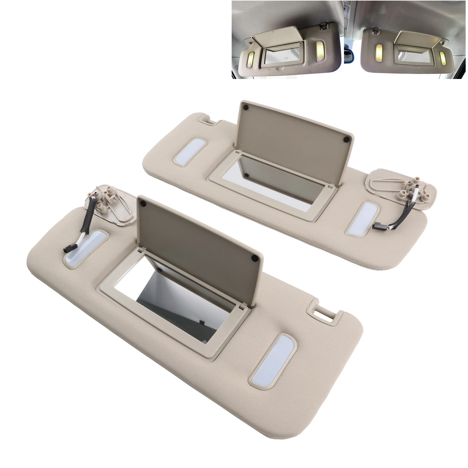 حاجب الشمس الأيسر الأيمن مناسب لـ 2007-14 تشيفي سوبربان 1500 2500 أفالانش تاهو جي إم سي سييرا يوكون XL يستبدل 22850306 22850310 #1