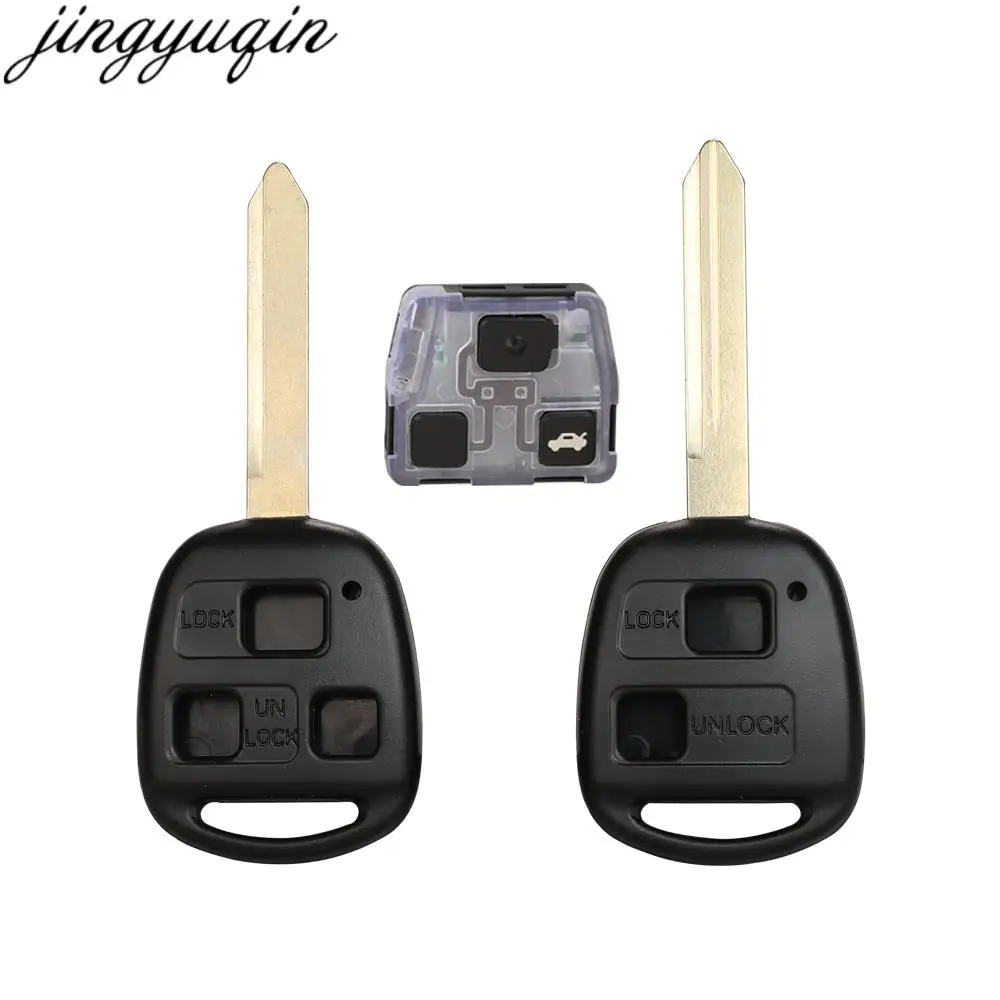 Jingyuqin 2/3 Button Remote Car Alarm Key Fob 433MHZ 4D70/4C Chip For Toyota Avensis 2003-2007 Yaris 2003-2010 89071-0D030 TOY47