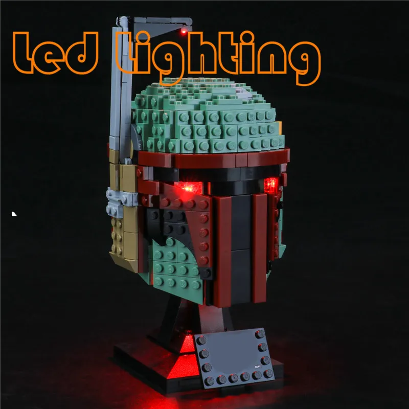 Starsing Wars Lighting Set For 75277 Boba Fett Helmet Bounty Hunter Movie Not Include Building Blocks (Only Led Light Kit)