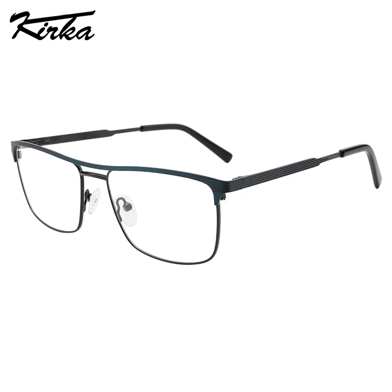 

Kirka Male Rectangle Double Bridge Frames Eyeglasses Business Computer Metal Prescription Reading Offices Glasses MM4011