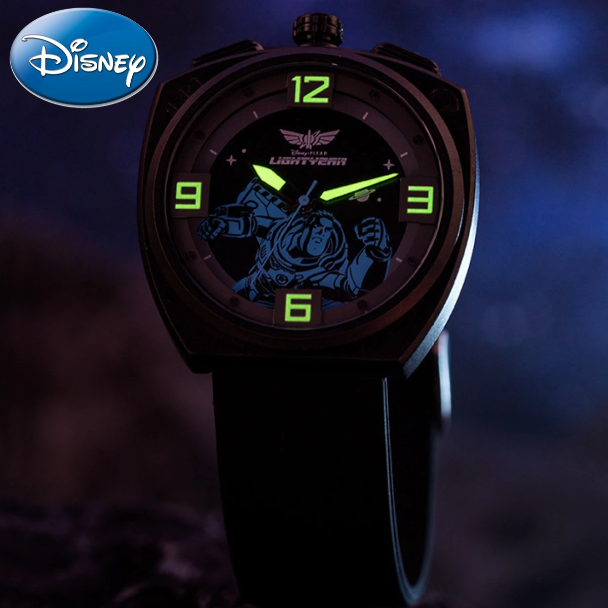 Disney Men Gift Watch Boy Buzz Light Year Cartoon Luminous Waterproof Children\'s Sports Quartz Clock Relogio Masculino