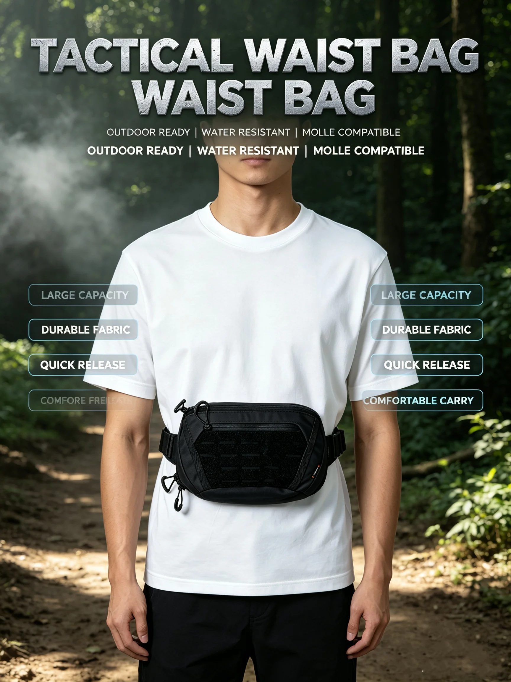 Picture 5: SFeKeW Men's Tactical Chest Bag Outdoor Sports Adjustable Crossbody Bag for Active Men