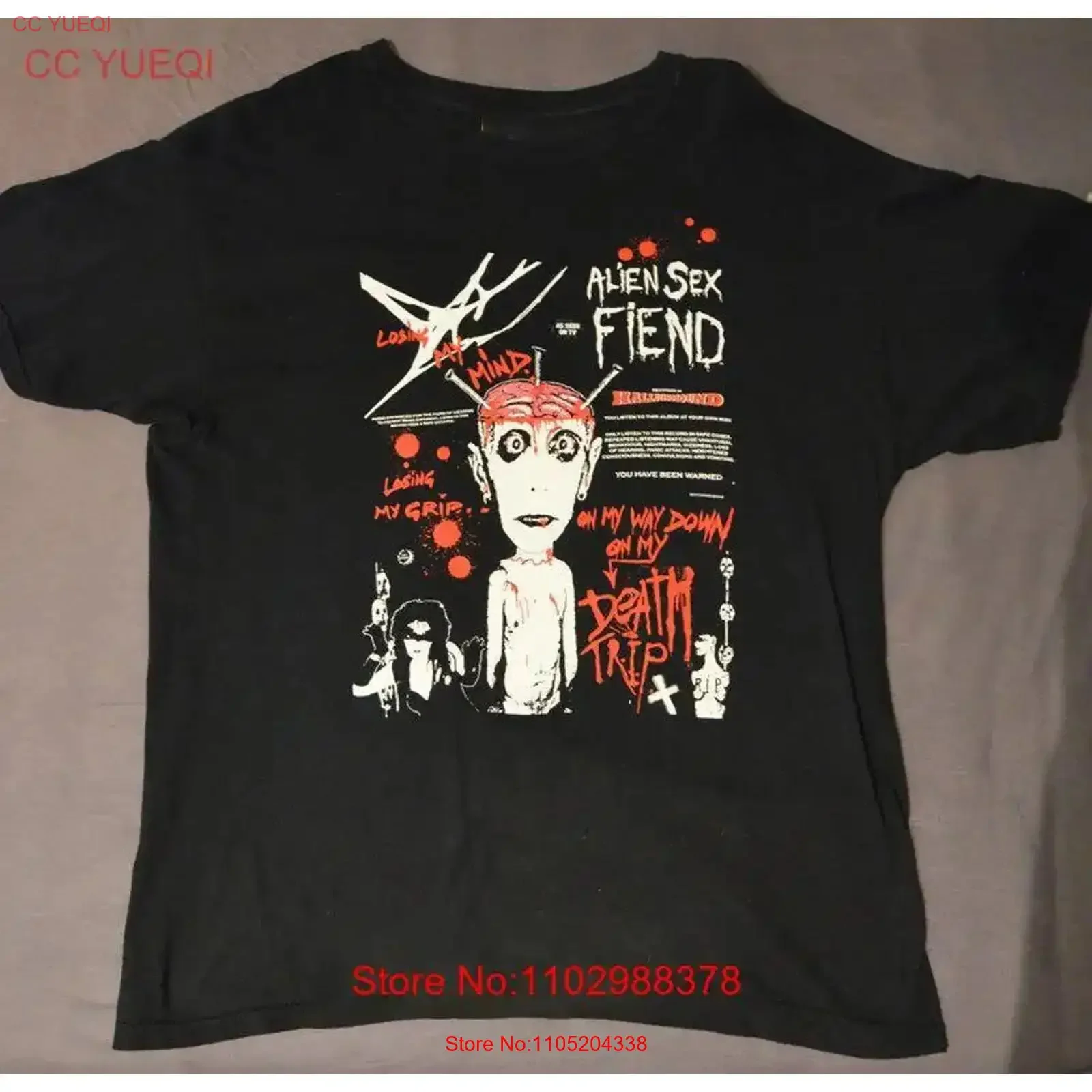 Alien Sex Fiend Band Losing My Mind Adult Cotton T Shirt vintage Washed streetwear Stylish Breathable Slightly Comfortable