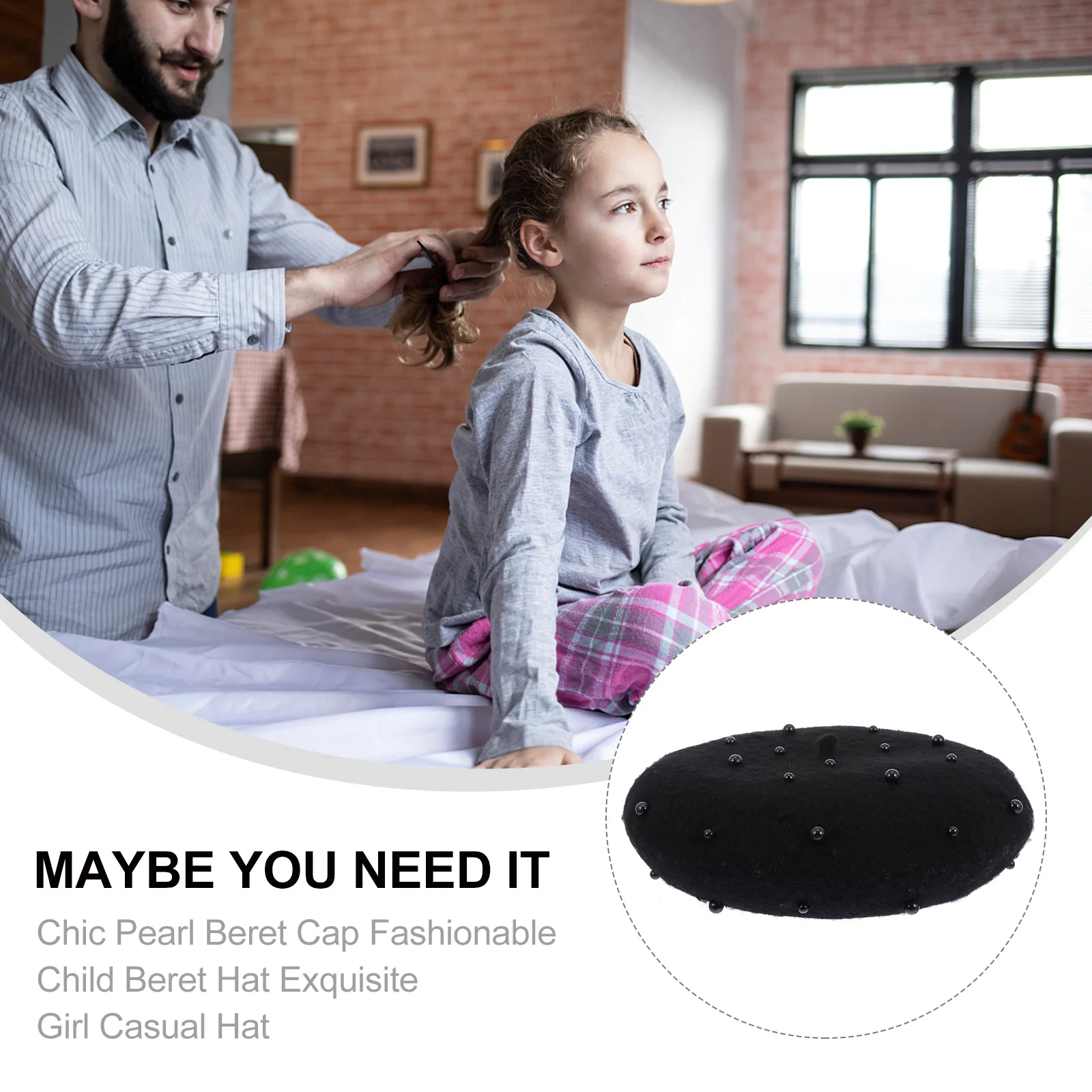 

Kids Beret Hat Girl Casual Cap Made of High Quality Material Comfortable Fall Winter Wear Cute Design Perfect Gift for Children