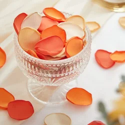 200pcs Fall Wedding Silk Rose Petals, Orange Flower Petals Wedding Party Fake Petals for Aisle Flower Girl Basket Bridal Shower