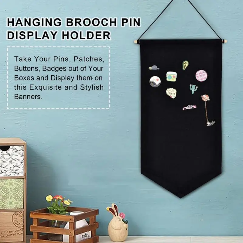 Enamel Pin Display Banner Durable Fabric Badge Storage Holder High Quality Wall Display Pennant Badges Hanging Display