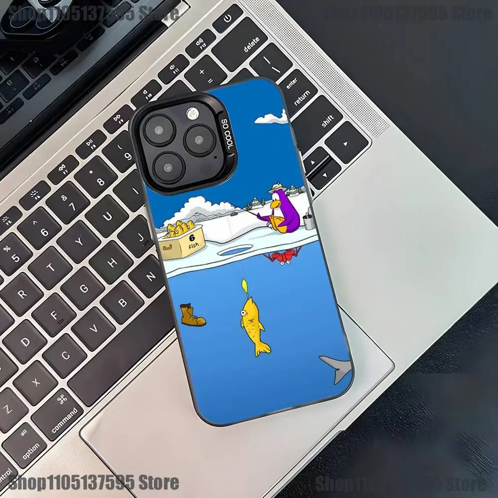 Funda de teléfono Game C-Clubs P-Penguin-ns para iPhone 17,16,15,14,13,12,11,Pro,XS,Max,Plus,Mini,SE4,E, funda negra mate a prueba de golpes