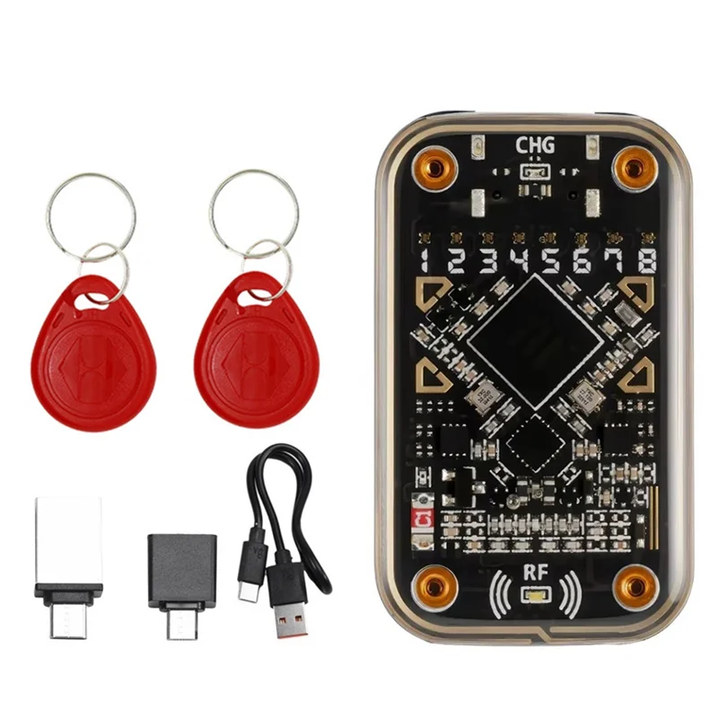 -A20Z RFID قارئ الشرائح الذكية + 2X8268 المفاتيح الحرباء الترا تماس البطاقة الذكية المحاكي 125 كيلو هرتز 13.56 ميجا هرتز شارة فك التشفير