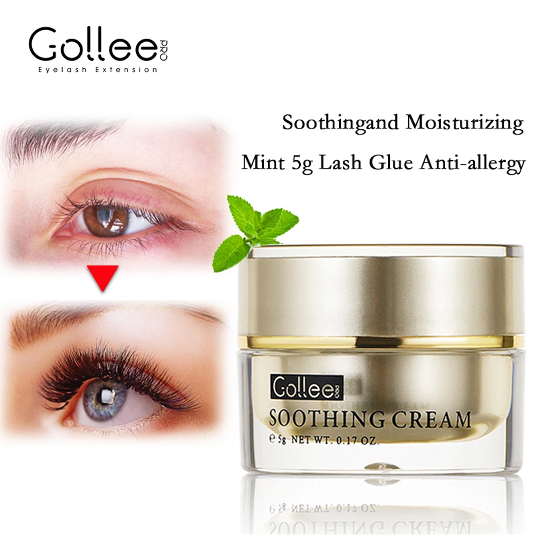 GOLLEE-Crème Anti-Allergie pour Extensions de Cils, Colle Anti-Irritation des Yeux, Anti-Rougeur et Gonflage, 5g