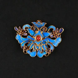 Designer original new ancient gold craft enamel porcelain court style brooch retro exquisite and elegant ladies jewelry