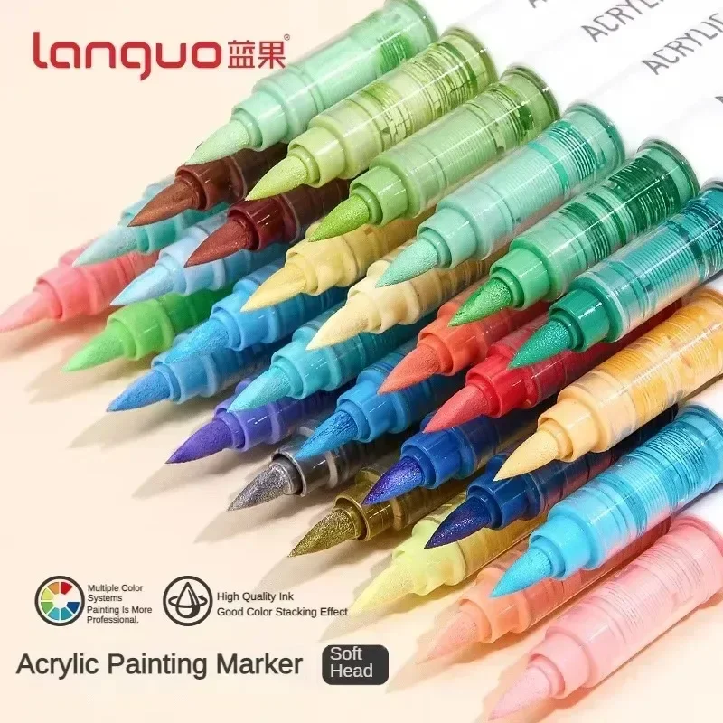 126/9 Color Direct Liquid Acrylic Paint Art Marker Pen DIY Painting Drawing for Christmas Stone Mug Glass Fabric Art Supplies