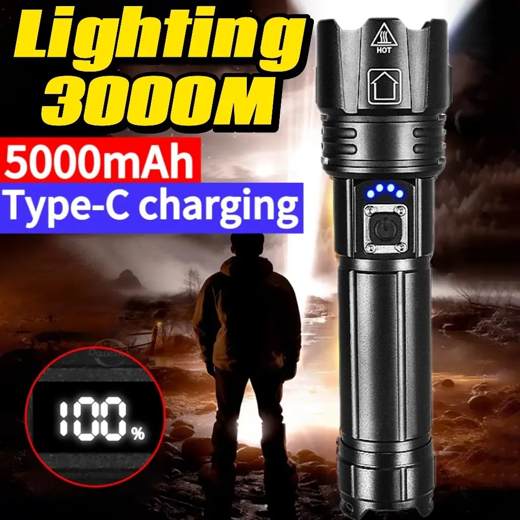 

Most Powerful LED Flashlight USB Rechargeable Torch Light High Power Flashlight Tactical Lantern Long Shot Hand Lamp For Camping