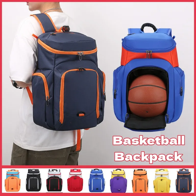 Sac à dos de basket-ball de grande capacité, sac d\'entraînement multifonctionnel en plein air, sport durable, stockage de football, initié