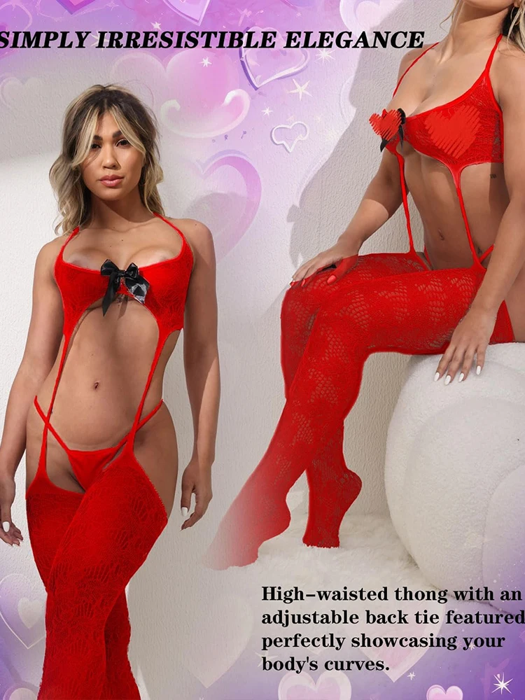 فتح الشرج Bodystockings مثير الملابس الداخلية الرجال النساء المثيرة الملابس الداخلية الدانتيل ربطة العنق انظر من خلال ارتداءها الأشرطة قابل للتعديل حجم كبير مجموعة