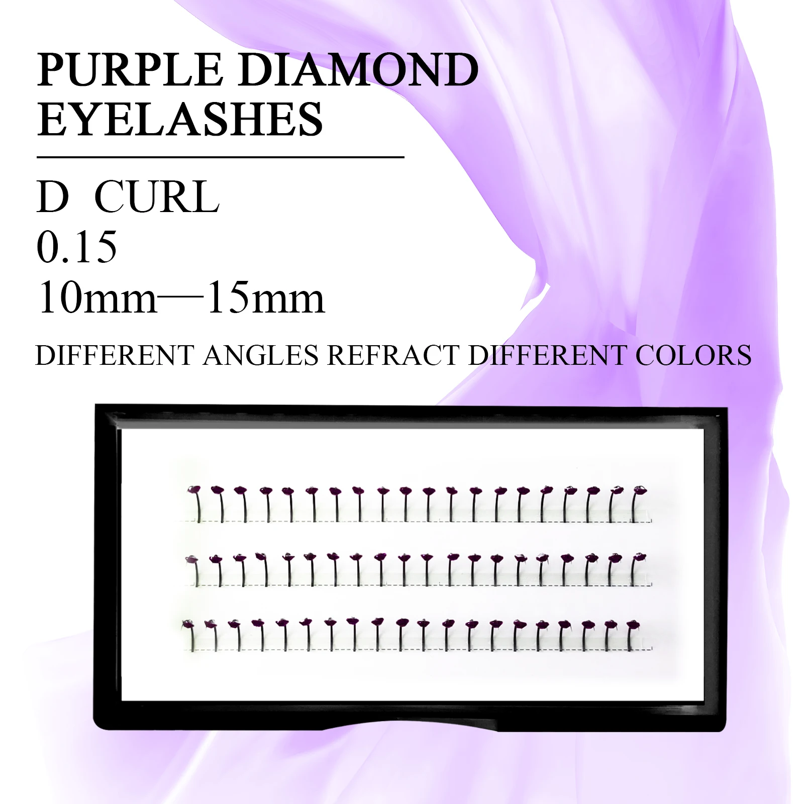 DIY Amethyst Eyelash Extensions Purple Diamond A/M Lashes Spike  Jewel  Shimmery Eyelashes Noble Elegant Charming Makeup