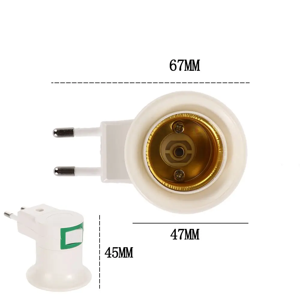 Con interruttore On/Off E27 Base lampadina lampada da parete Splitter presa adattatore convertitore a vite Base lampadina portalampada