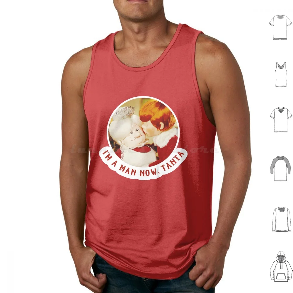 I’m A Man Now , Tanta Tank Tops Print Cotton Santa Santa Claus Tanta Kringle Rare Movie Props Santa Claus Is Comin To Town