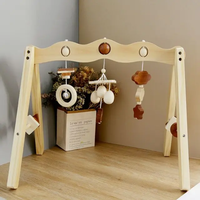 Wooden Baby Fitness Stand Nordic Style Children's Room Beech Wood Fitness Stand Baby Solid Wood Fitness Stand