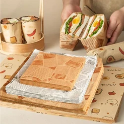 100 pcs Oil-Proof Paper for Wrapping Sandwich Packaging Burger Bread Fried Food Fryer Air Baking Paper Plate Mat Accessories