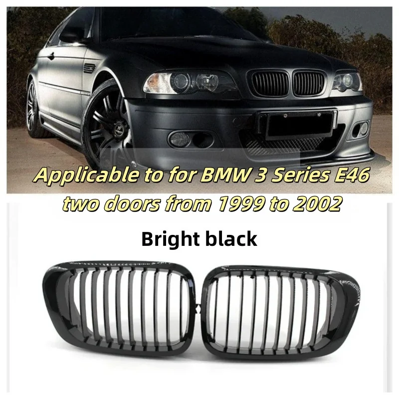 

The front grille mesh used for BMW E46 3series 1999-2002 singleine bright black grille replacement model is special forcar parts