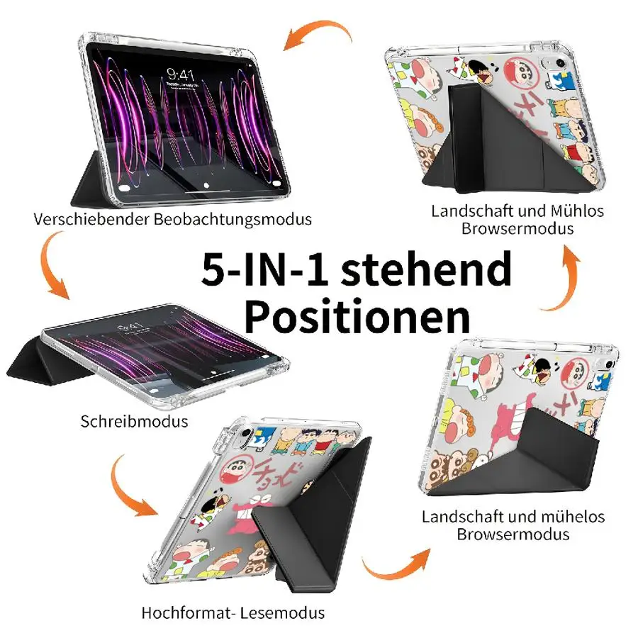 Tablet Case For Samsung Galaxy Tab A9 Plus A8 S9 Plus S10 Lite S7 FE A11 S8 With Pen Slot Cover Crayon S-ShinChanS Radish 3