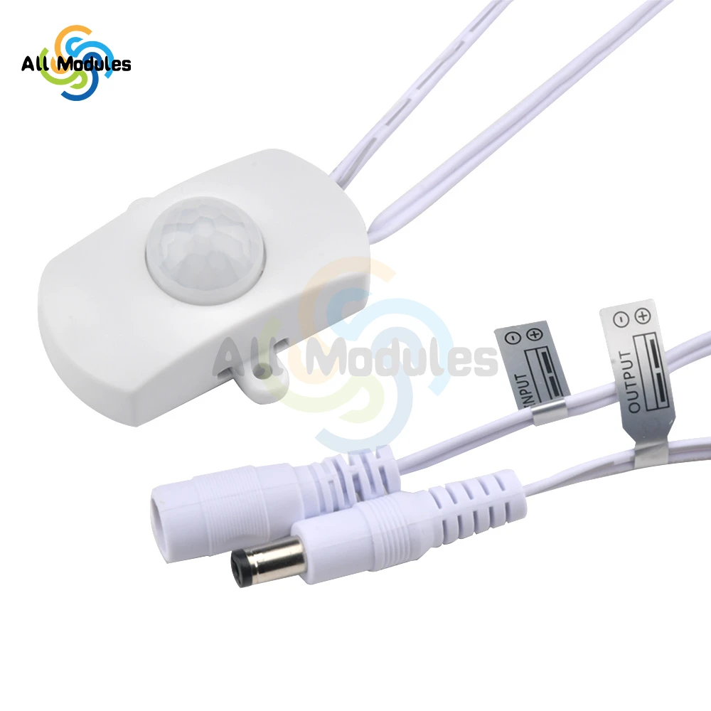 Mini Sensor de movimiento infrarrojo PIR DC 5V -24V, interruptor Detector, módulo de Sensor de cuerpo humano, tira LED, interruptor de lámpara LED