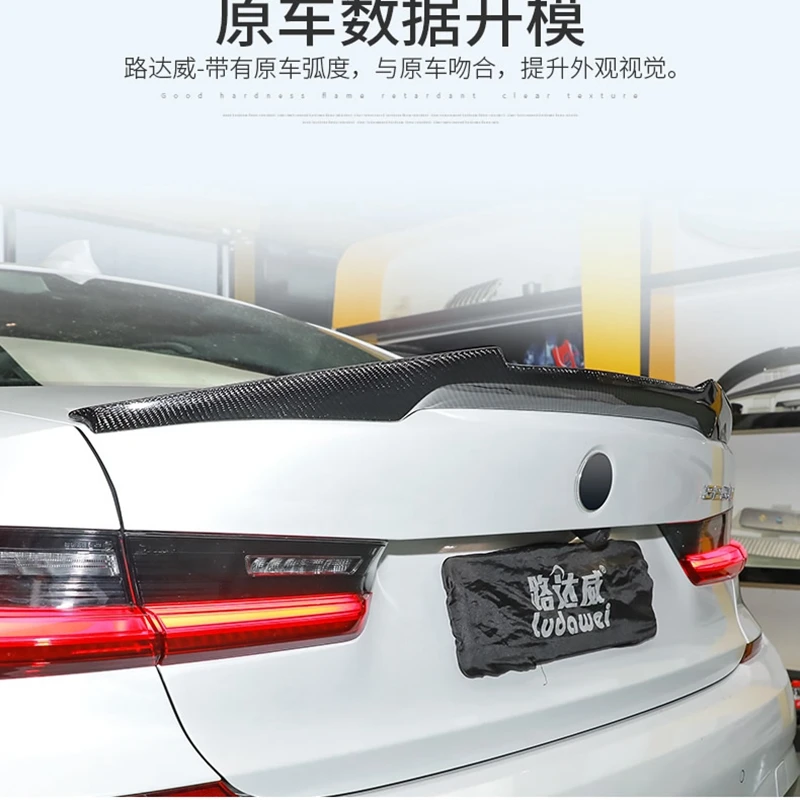 

For BMW 3 Series G20 330i 340i Spoiler 2019+ M4 Style High Quality Carbon Fiber Rear Trunk Roof Spoiler Wing Car Styling