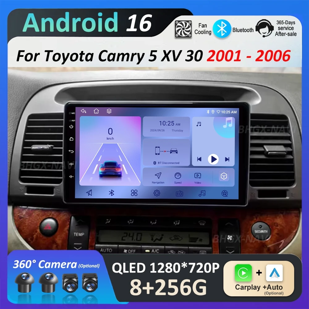 

Car Video Multimedia Player DSP Stereo 2.5D Screen for Toyota Camry 5 XV 30 2001 - 2006 Navi GPS Android System WiFi Head Unit
