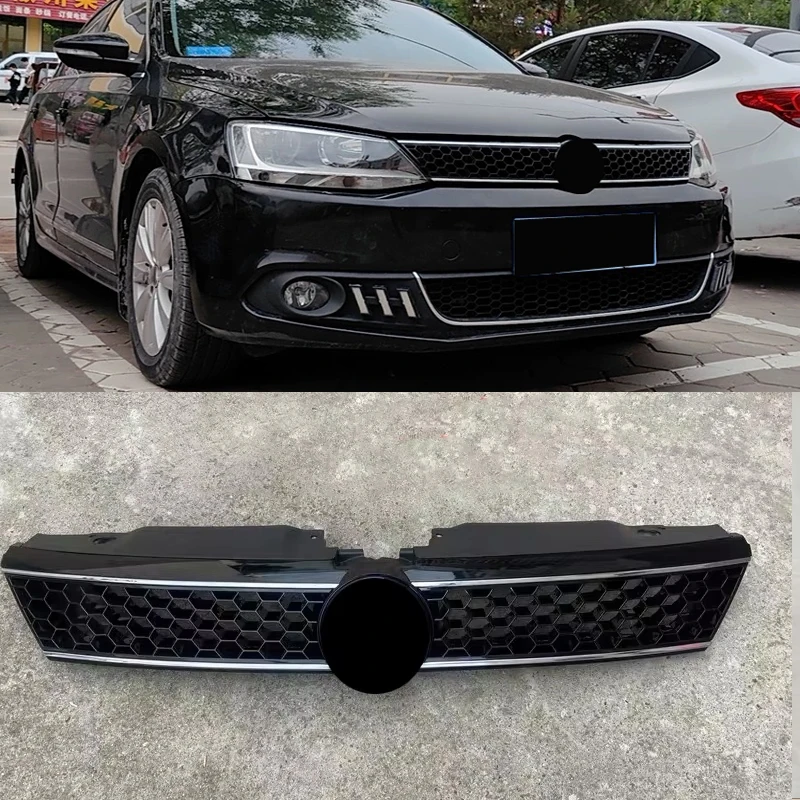 ABS zderzak przedni maska osłona z siatki Racing Grille Honeycomb Grill środkowy Grill dla volkswagena VW Jetta Mk6 2012 2013 2014