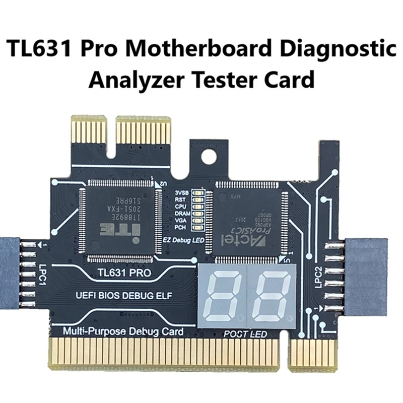 Imagem -03 - Pro Pci-e para Mini Lpc Placa-mãe Diagnóstico Analisador Tester Debug Cartões Multifunction Cartão de Diagnóstico Tl631